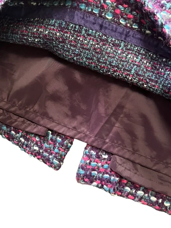 J. Crew purple pink blue tweed boucle wool blend No. 2 pencil skirt - Picture 7 of 13